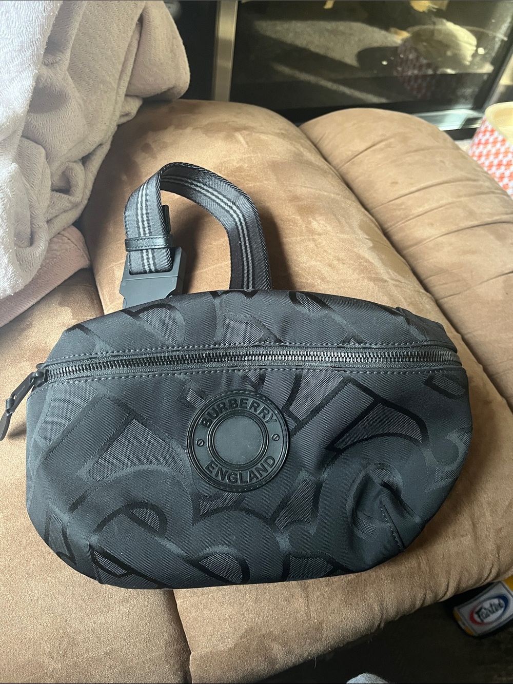 Burberry Black Jacquard Logo Belt Bag